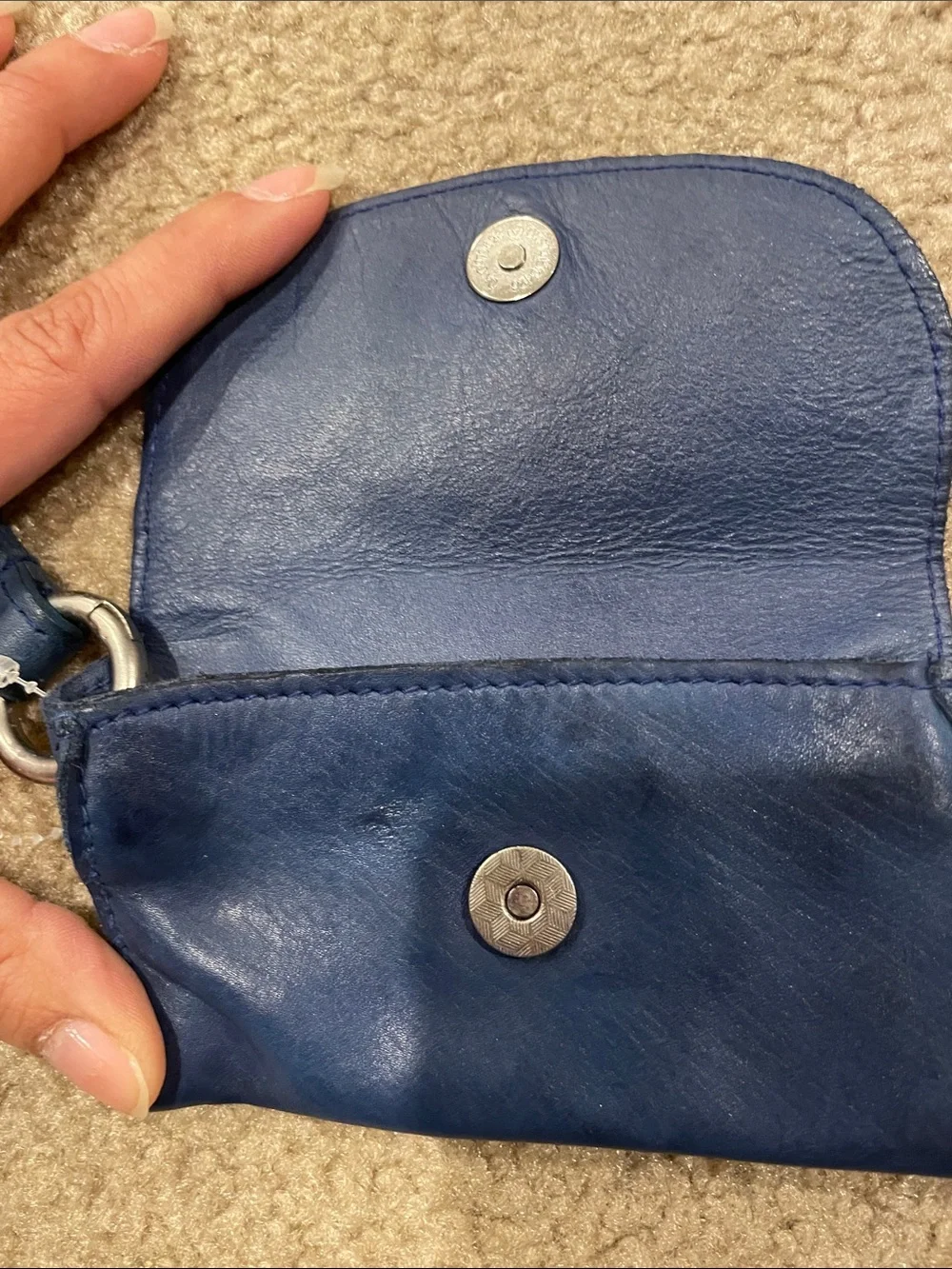 NWT free people coin purse, blue